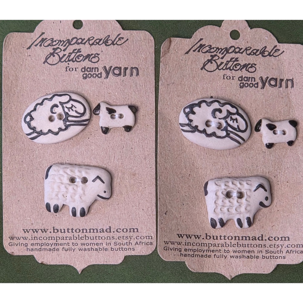 Incomparable Buttons Sheep Ceramic Button Set Handmade South Africa